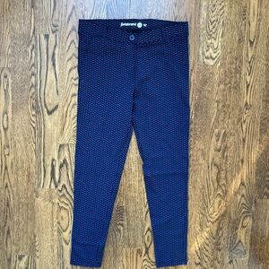 Betabrand Skinny-Leg Classic Dress Pant Yoga Pants with Heart Pattern